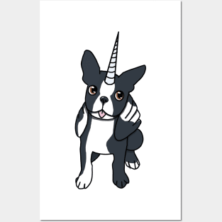 Boston Terrier Alicorn Dog :: Canines and Felines Posters and Art